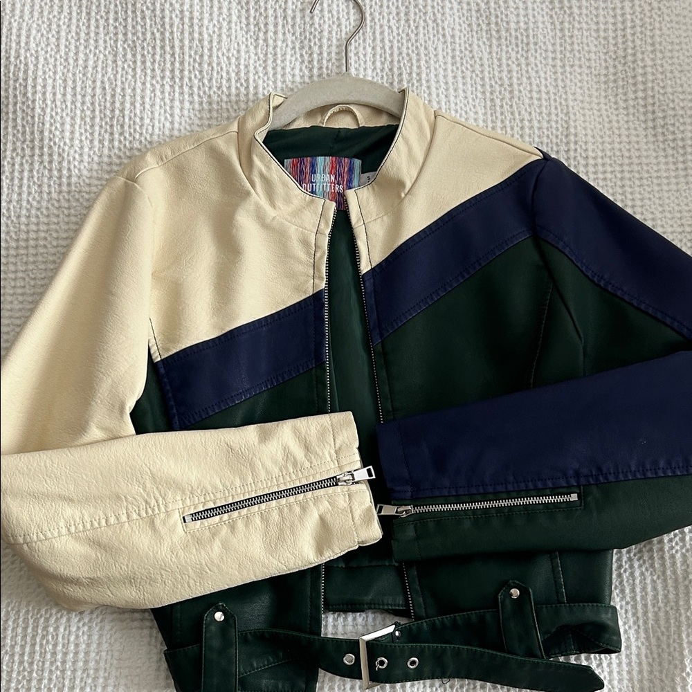 Urban Outfitters Cream and Navy Jacket